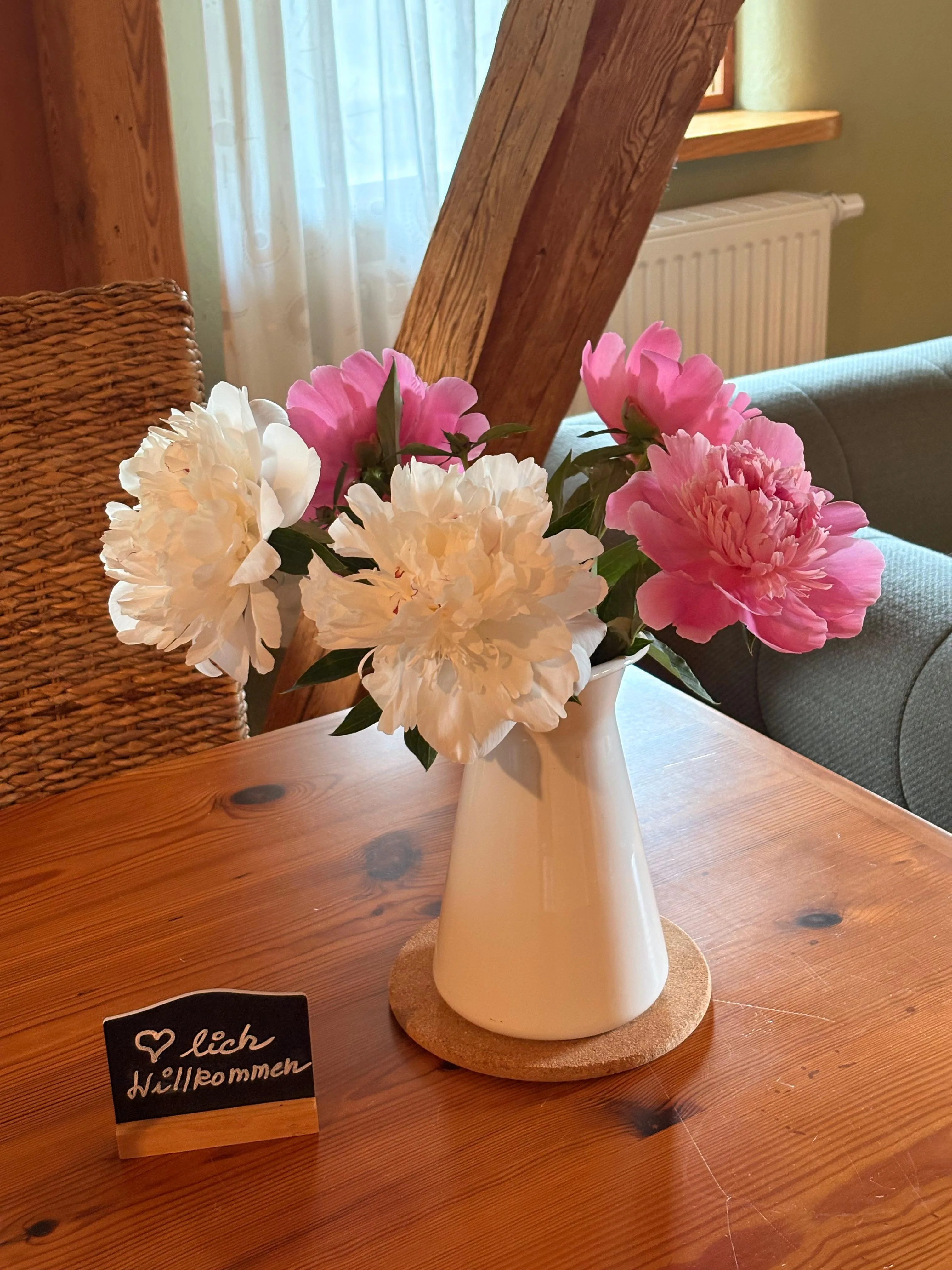 Willkommensblumen im Ferienhaus